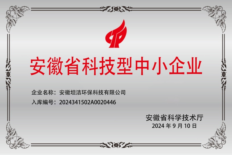 台州安徽科技型中小企业证书